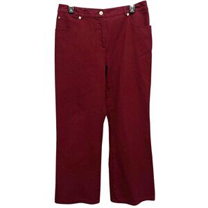 St. John Sport High Rise Boot Cut Classic 5 Pocket Cotton Jeans Sz 12 Cranberry